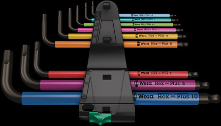 950/9 Hex-Plus Multicolour 1 Набор Г-образных ключей, метрических, BlackLaser, 9 деталь