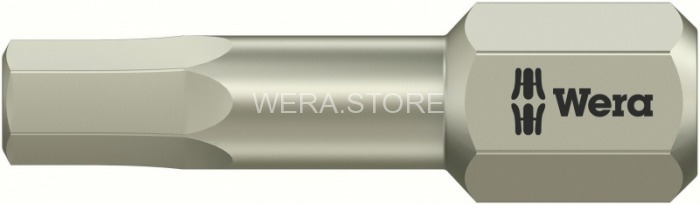 Бита шестигранная Hex-Plus из нержавеющей стали WERA 3840/1 TS, 5/32 дюйм x 25 mm WE-071064