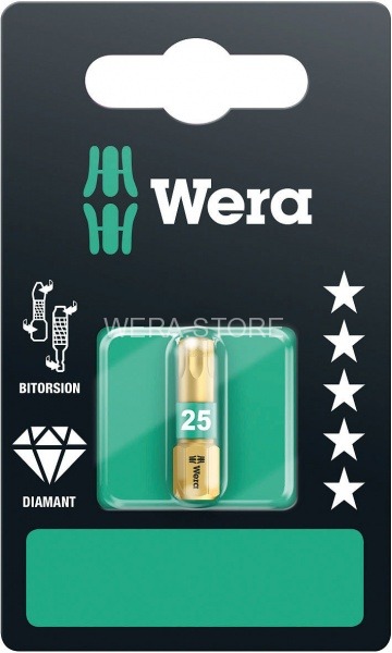 Биты в блистерной упаковке WERA 867/1 BDC SB TORX, TX 25 x 25 mm WE-134377
