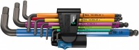 Набор шестигранных ключей WERA 950 SPKL/9 SM HF Multicolour, метрических, BlackLaser, с фиксирующей функцией, 9 деталь WE-022210