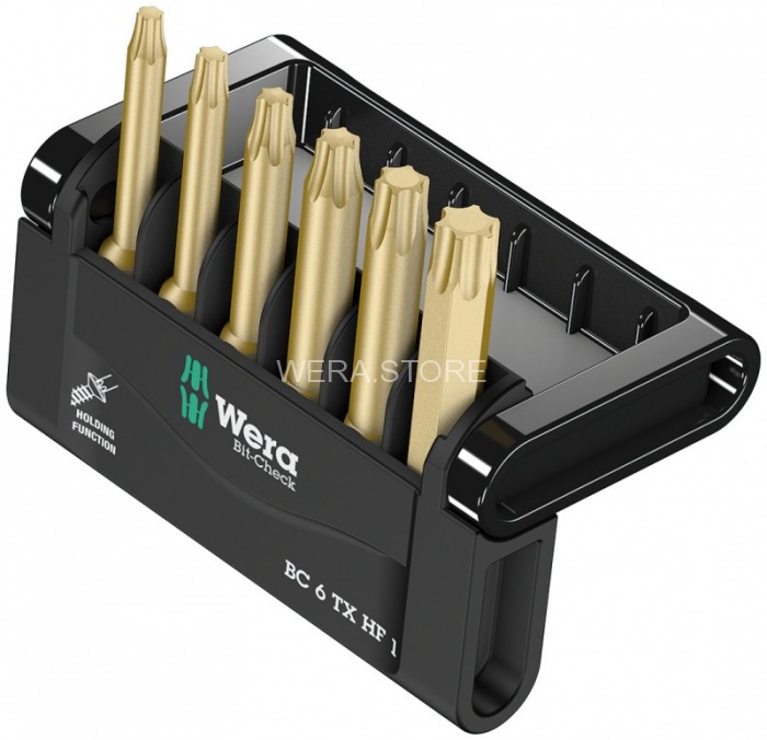Набор бит Torx WERA Bit-Check 6 TX HF 1, 50мм., 6 предметов WE-056476