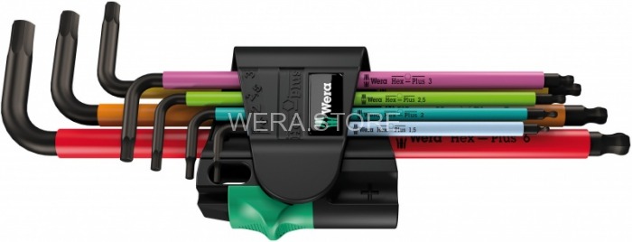 Набор шестигранных ключей WERA 950 SPKL/7B SM Multicolour Magnet, метрических, BlackLaser, 7 деталь WE-022534