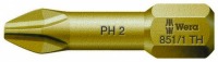Бита крестовая Phillips особо твёрдая с зоной кручения Torsion WERA 851/1 TH, PH 2 x 25 mm WE-056610