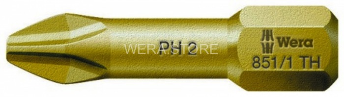 Бита крестовая Phillips особо твёрдая с зоной кручения Torsion WERA 851/1 TH, PH 3 x 25 mm WE-056625