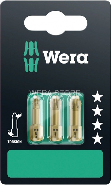 Биты в блистерной упаковке WERA 855/1 TH SB, PZ 1 - 3 x 25 mm WE-073373