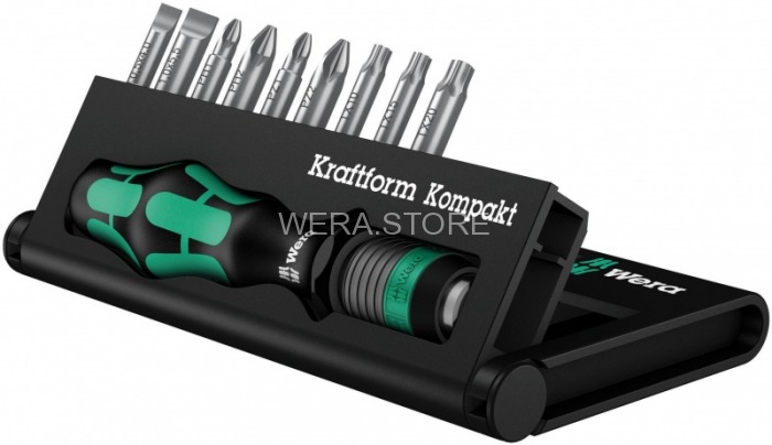 Универсальный набор бит с держателем WERA Kraftform Kompakt 10, 10 педметов WE-056653