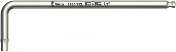 Шестигранный ключ WERA 3950 PKL, дюймовый, нержавеющая сталь, Hex-Plus, 1/8 дюйм WE-022712