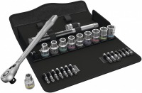 WERA Zyklop Metal 8100 SC 8 - набор с трещоткой, переключение реверса, привод 1/2", метрический , 28 предметов WE-004078