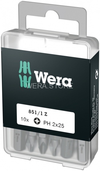 Набор бит WERA 851/1 Z DIY, PH 2 x 25 mm (10 шт.) WE-072401