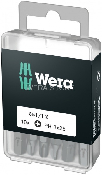 Набор бит WERA 851/1 Z DIY, PH 3 x 25 mm (10 шт.) WE-072402