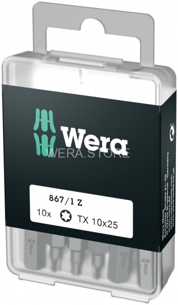 Набор бит WERA 867/1 DIY TORX, TX 10 x 25 mm (10 шт.) WE-072406
