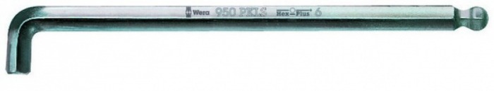 Шестигранный ключ WERA 950 PKLS, метрический, хромированный, Hex-Plus, 2.5 mm WE-022042