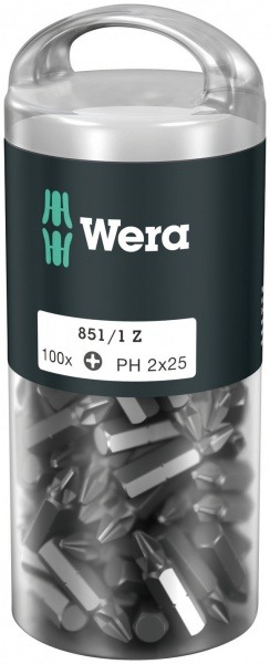 Набор бит WERA 851/1 Z DIY 100, PH 1 x 25 mm (100 шт.) WE-072440