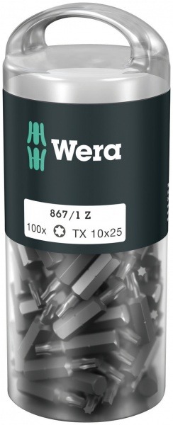 Набор бит WERA 867/1 TORX DIY 100, TX 10 x 25 mm (100 шт.) WE-072446
