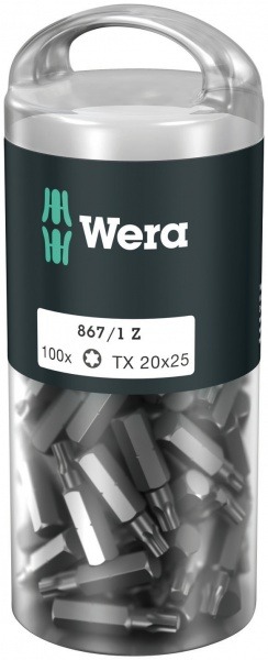 Набор бит WERA 867/1 TORX DIY 100, TX 20 x 25 mm (100 шт.) WE-072448