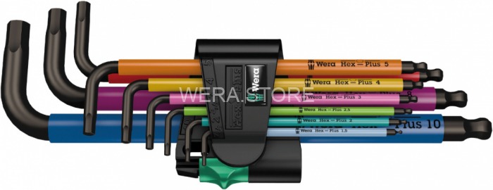 950/9 Hex-Plus Multicolour BlackLaser 1 Набор Г-образных ключей, с шаром, 1.5 - 10 мм, 9 предметов