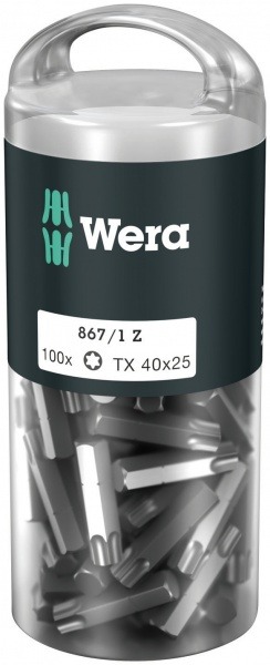 Набор бит WERA 867/1 TORX DIY 100, TX 40 x 25 mm (100 шт.) WE-072452