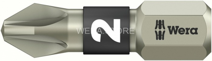 Бита крестовая Pozidriv из нержавеющей стали WERA 3855/1 TS, PZ 2 x 25 mm WE-071021