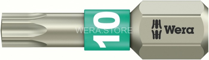 Бита TORX из нержавеющей стали с зоной кручения Torsion WERA 3867/1 TS, TX 10 x 25 mm WE-071032