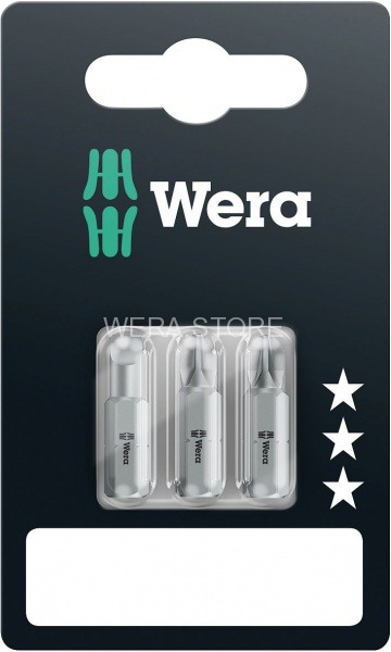Набор бит в блистерной упаковке WERA 800/1 Z D SB, 1.0 x 5.5 x 25 mm WE-073303