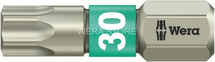 Бита TORX из нержавеющей стали с зоной кручения Torsion WERA 3867/1 TS, TX 30 x 25 mm WE-071037