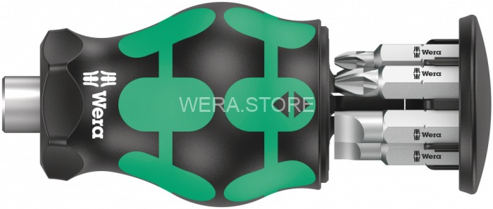 Kraftform Kompakt Stubby Magazin 4 короткая ручка-битодержатель с битами, 6 предметов, PH 1/2/3, SL 0.6x4.5/1.0x5.5/1.2x6.5