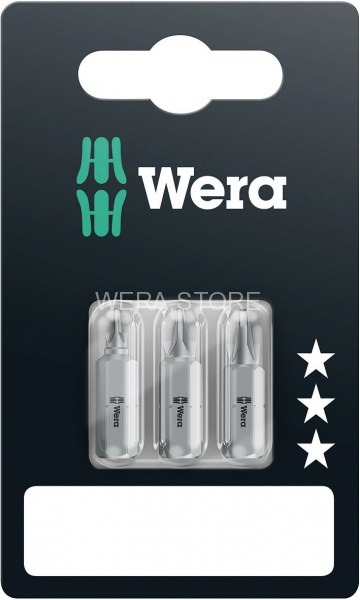 Набор бит в блистерной упаковке WERA 855/1 Z SB, PZ 1 - 3 x 25 mm WE-073311