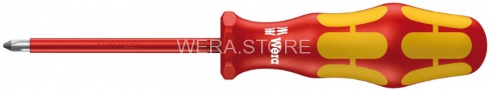 Диэлектрическая отвёртка WERA 162 i PH VDE 1000V Phillips c лазерной насечкой, PH 1 x 150 mm WE-006153